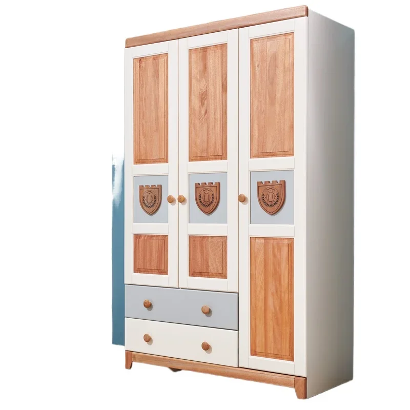 All solid wood log red sandalwood home wardrobe 2 doors 3 doors 4 doors wooden wardrobe children's storage cabinet bedroom