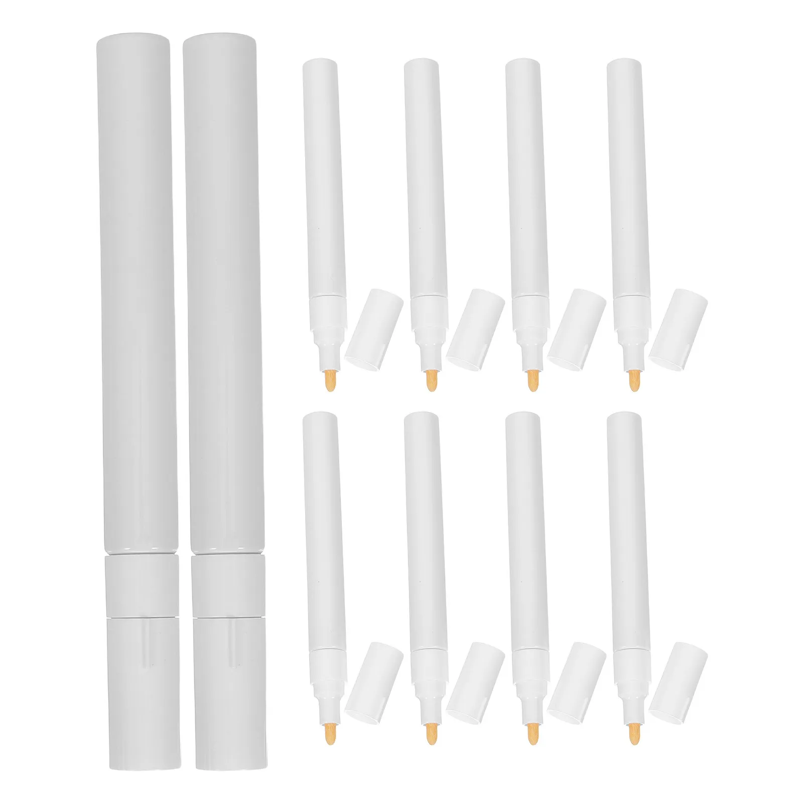 

10Pcs Empty Paint Pen Accessories Refillable Markers Blank Round Head Fine Tip Acrylic Markers for Touch Up Graffiti Drawing