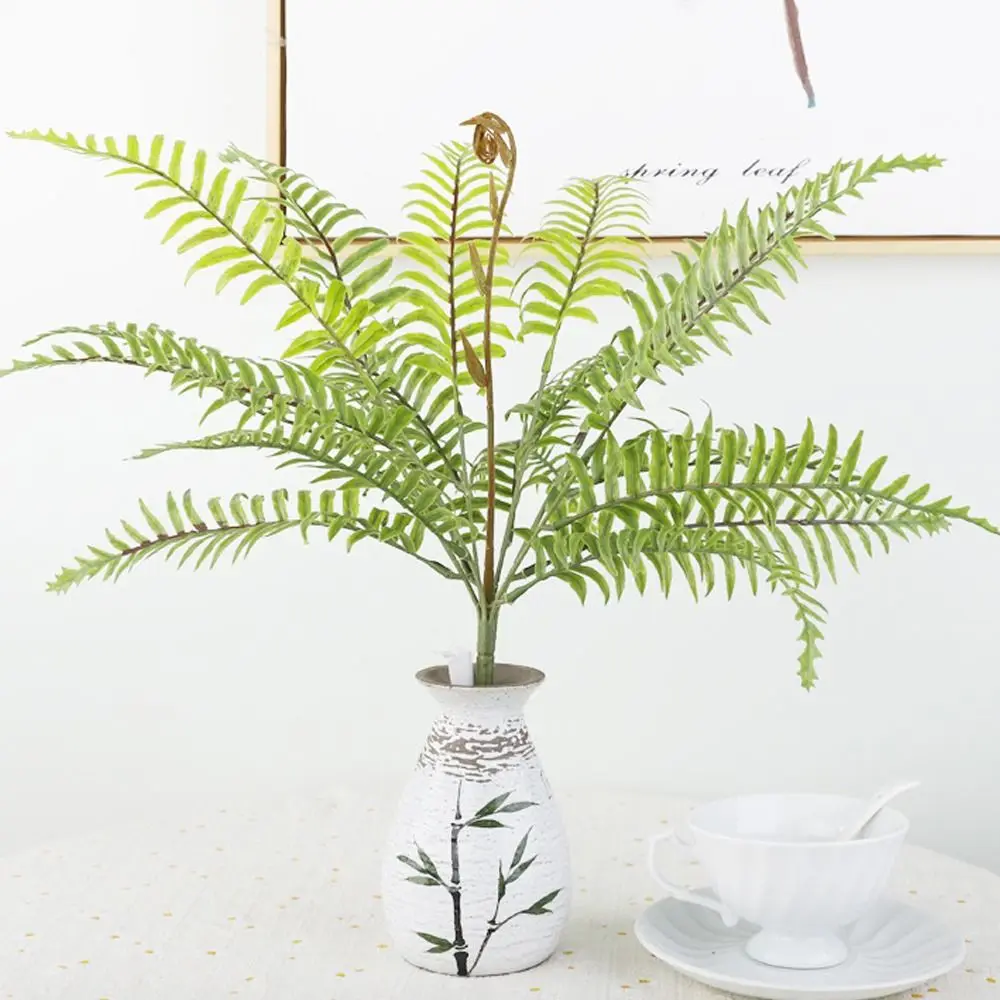 Tropical Plants Artificial Fern Plants Plastic Real Touch Green Leaves Plants Realistic Elegant Fake Plants Wedding Party Decor