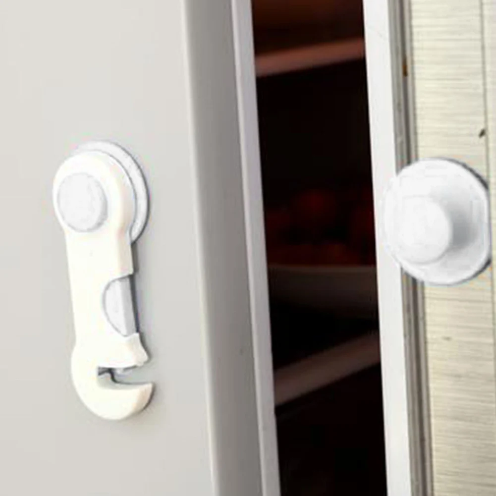 1PC Refrigerator Lock Easy To Install Child Cabinet Locking Plastic Locking Device Three Colours for Cupboard Cabinet Door Drawe
