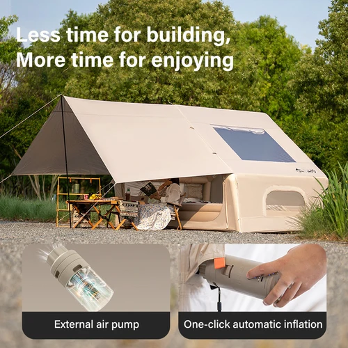 Imagen 2 del producto 2025 nueva tienda inflable automática 2 en 1 con sombrilla, tienda de campaña emergente ligera impermeable para exteriores durante la noche, refugio instantáneo