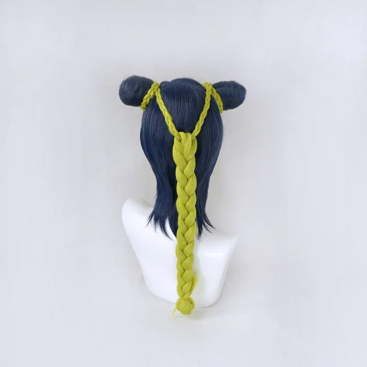 Anime Jolyne Cujoh Cosplay Wig Braids JoJo's Bizarre Adventure Stone Ocean Golden Wind JoJo no Kimyou na Bouken Blue Green Buns