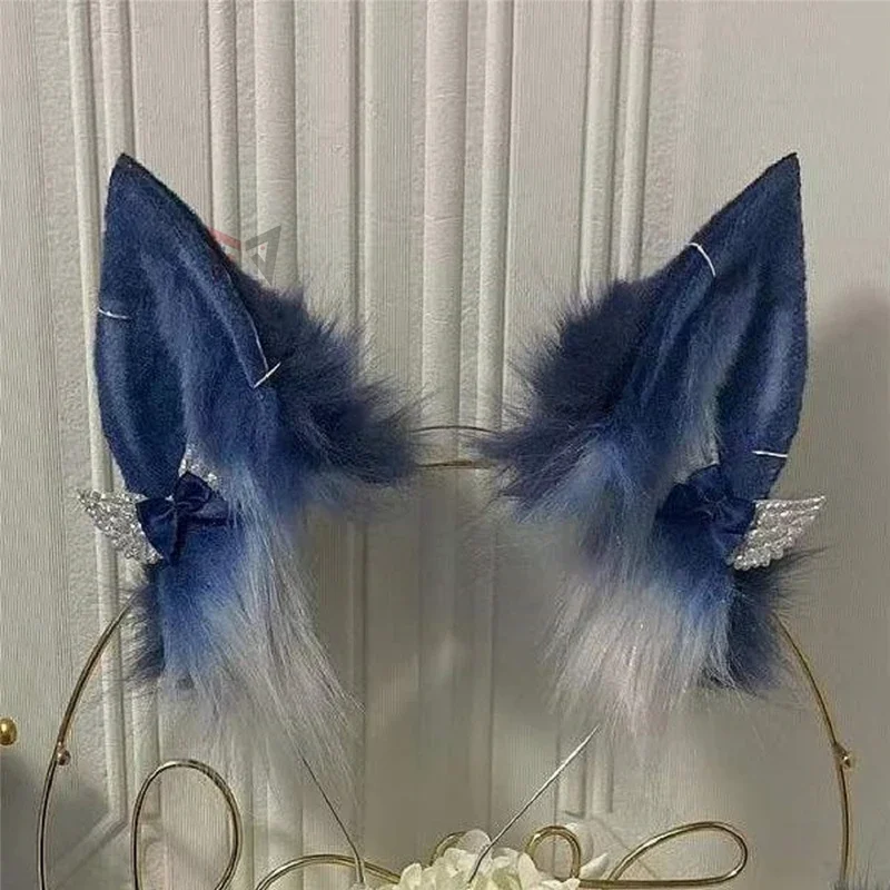 Nuovo fatto a mano LOL le orecchie di volpe Ahri a nove code Hairhoop Tail collana orecchini fasce per capelli copricapo accessori per costumi Cosplay