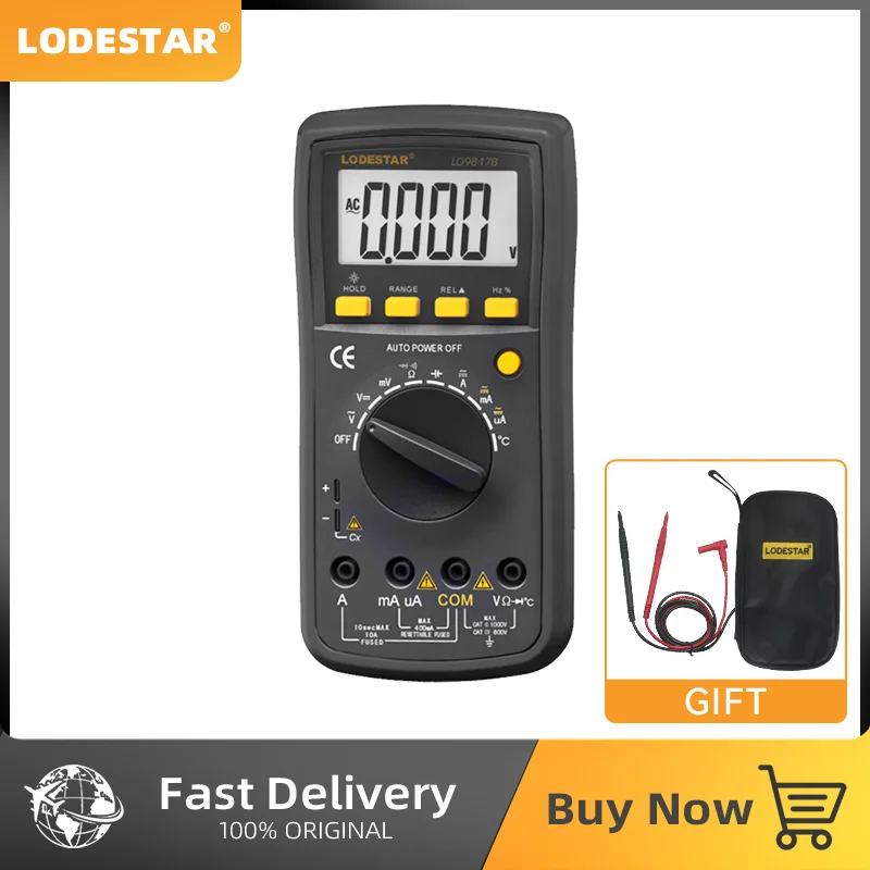 

LODESTAR Digital Multimeter Automatic Range With Temperature Multifunction Digital Multimete Handheld High Precision Tester