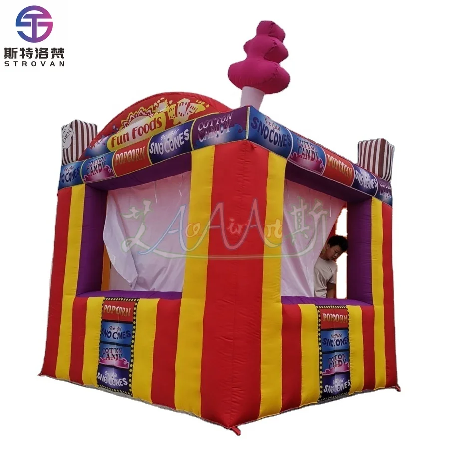 

STLF Outdoor Inflatable Cotton Candy Booth Inner Fan Ice Cream Stand Snack Stall Children's Day Party Model Type Includes Blower