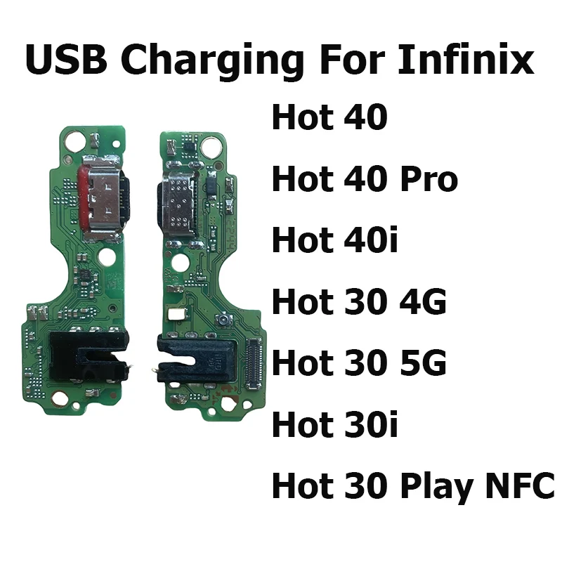 Fast Charger Flex For Infinix Hot 40 40i Pro USB Charging Dock Board PCB Charger Port Connector For Hot 30 30i Play NFC 4G 5G