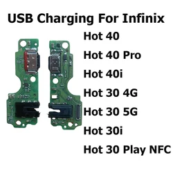 Fast Charger Flex For Infinix Hot 40 40i Pro USB Charging Dock Board PCB Charger Port Connector For Hot 30 30i Play NFC 4G 5G