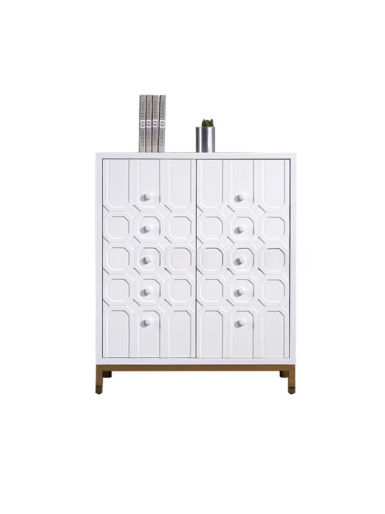 

Affordable Luxury Style Small Apartment Solid Wood Porch Storage Shoe Cabinet Simple Style Decorative Storage Side Cabinet