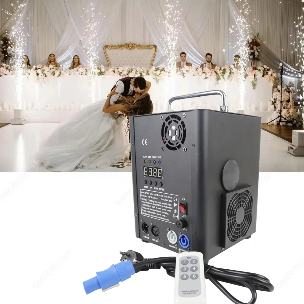 

New 600W Cold Sparks Machine Remote Control Wireless Cold Firework Machine Fountain Stage Equipment for Wedding Party Show DJ