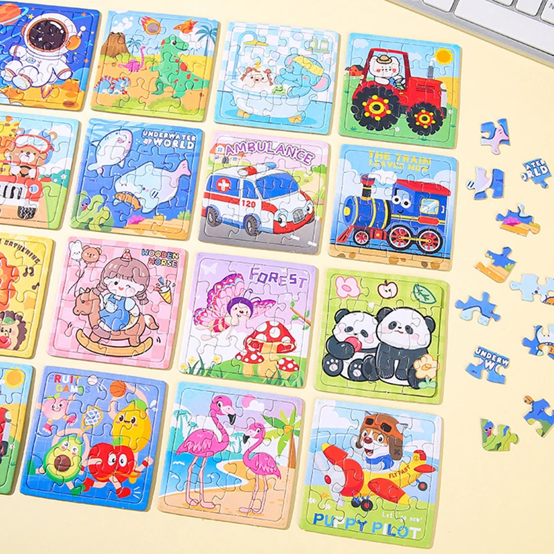 10/30Pcs Mini Cartoon Animal Paper Jigsaw Puzzles Educational Toys Kids Birthday Party Favors Kindergarten Rewards Pinata Filler