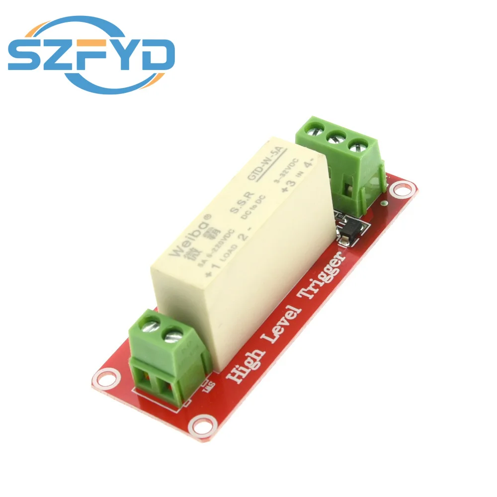1/2/4/8-Channel DC Solid State Relay Module 5A High-Level Trigger for Arduino PLC Industrial Control