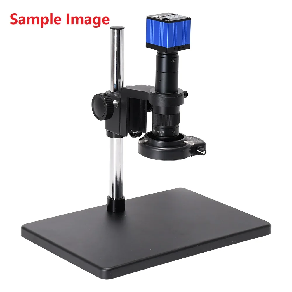 Microscope Stand with 180X Lens Full Metal Large Adjustable Range Microscope Tripod for Microscope Phone Repair PCB Soldering