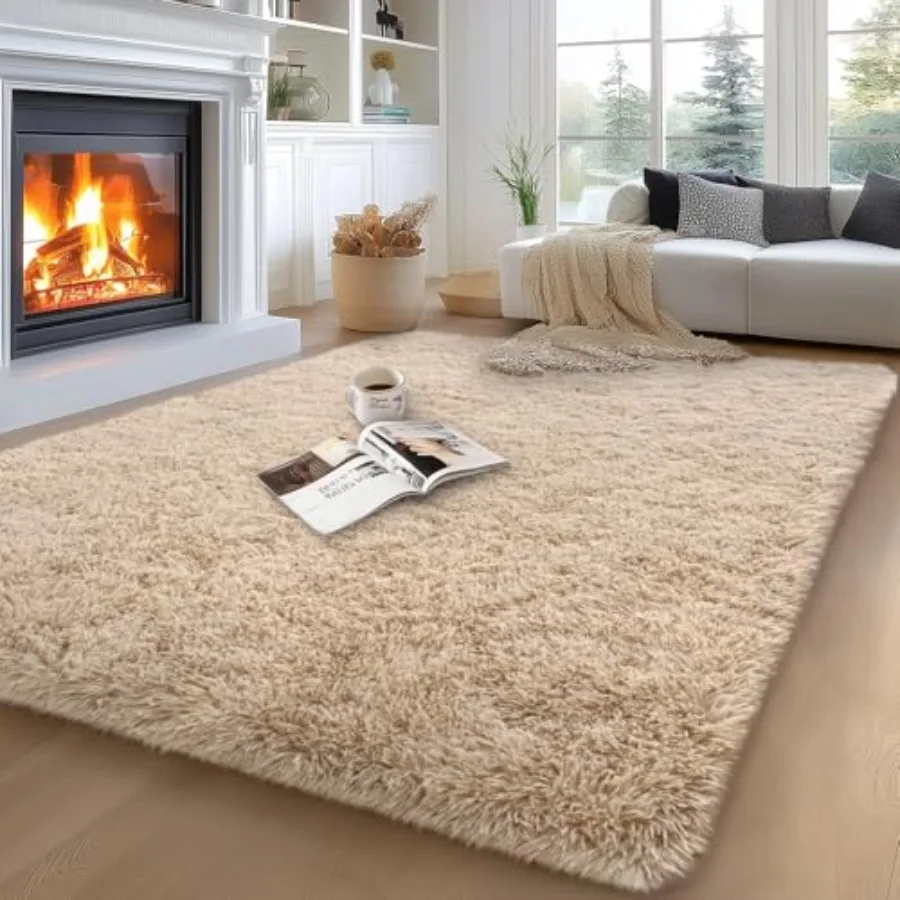 

5x7 Area Rugs for Living Room Large Fluffy Rug for Bedroom Soft Shag Shaggy Fuzzy Carpets for Boys and Girls Dorm Room Home Dec