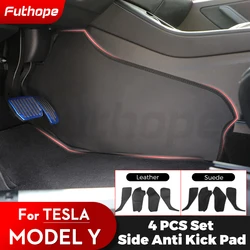 Futhoope 4PCS Side Defense Kick Pad per Tesla Model Y 2018-2024 Car Central Control Pad protettivo per piedi accessori interni