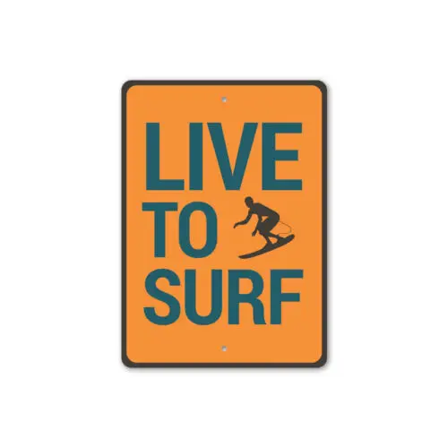 Vivre pour le surf, Idée de panneau pour surfeur, Déchirer les vagues, Panneau métallique sur le thème du surf