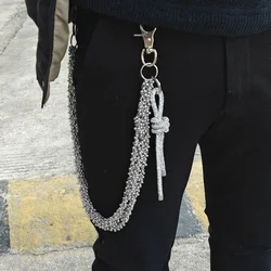 Original Rhinestone Knot Pendant Punk Pants Chain Fashionable Men And Women One's Waist Light Luxury Accessories Hip Hop Jewelry