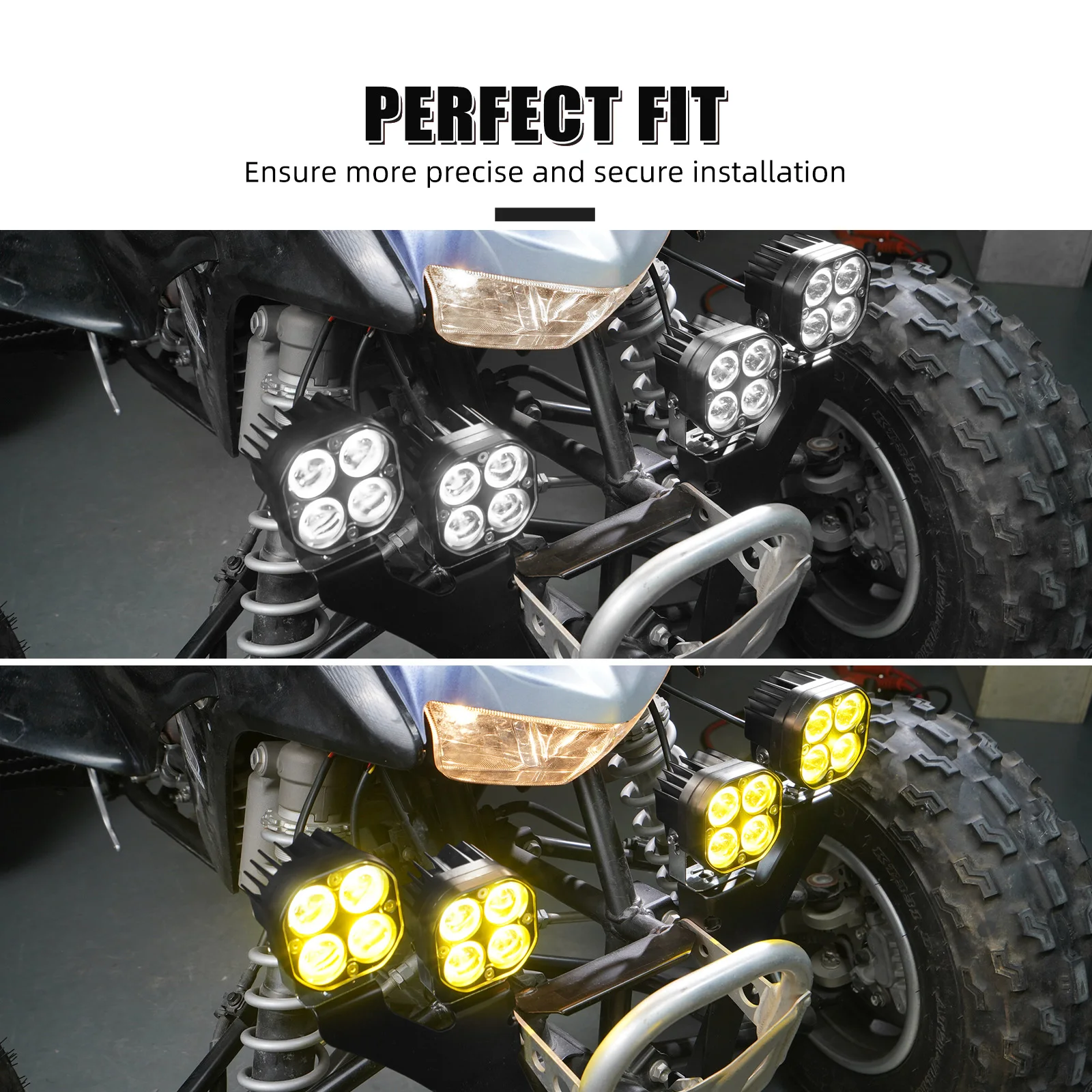 NICECNC 4PCS 100W Front Headlights For Honda TRX450R TRX450ER 2006-2009 LED IP67 Waterproof Level Super Bright ATV Accessories - view 3
