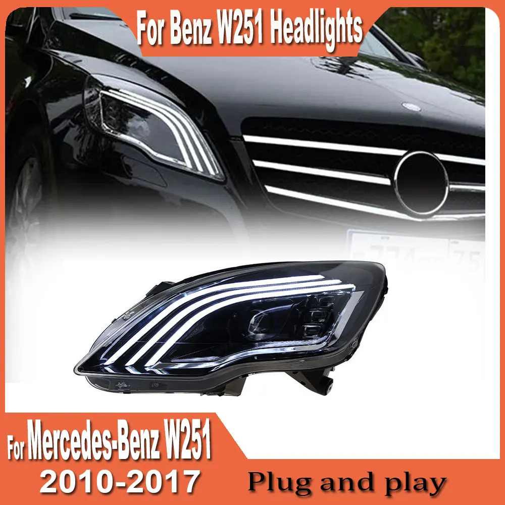 Car Lights for Benz R Class W251 LED Headlight 2010 2011 2012-2017 R300 R350 R400 R500 Head Lamp Drl Projector Lens Accessories