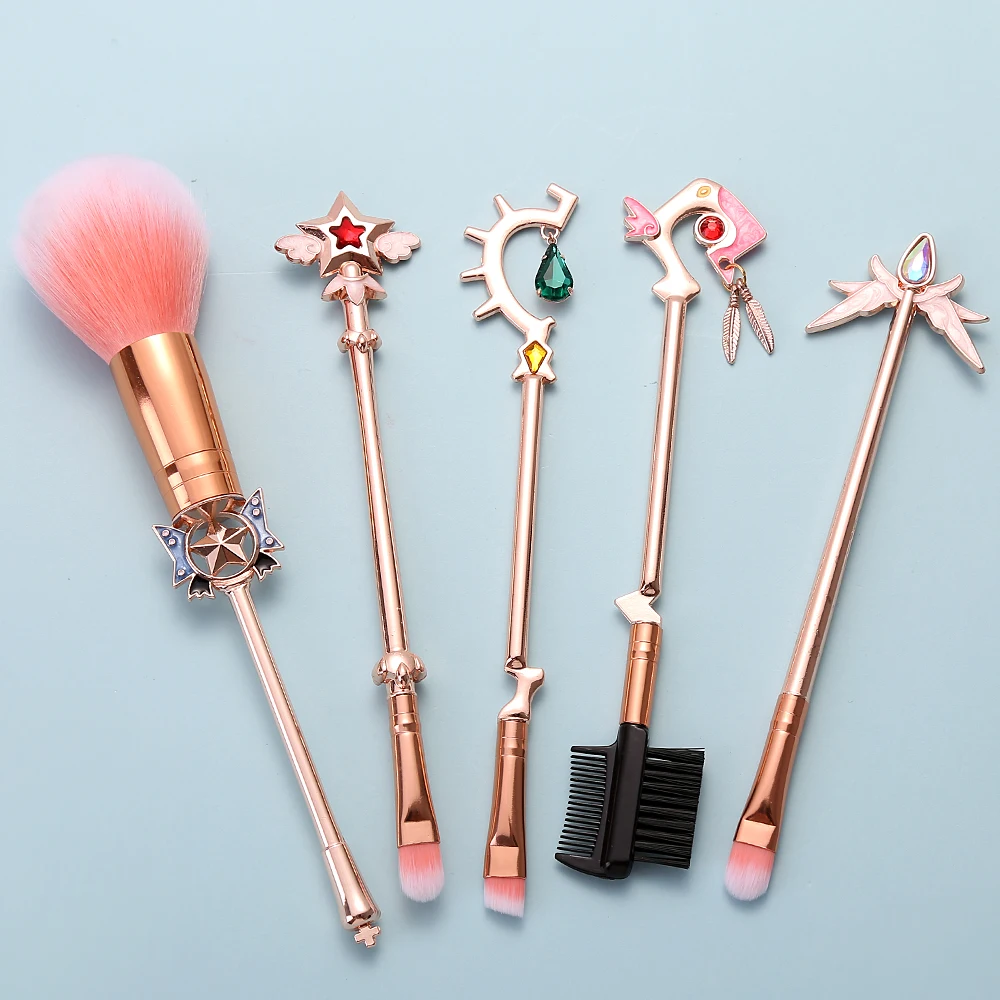 5Pcs/bag Magic Girl Makeup Brush Women Portable Eye Shadow Brush Beauty Cosmetics Brush for Cosmetics Foundation Blush Powder