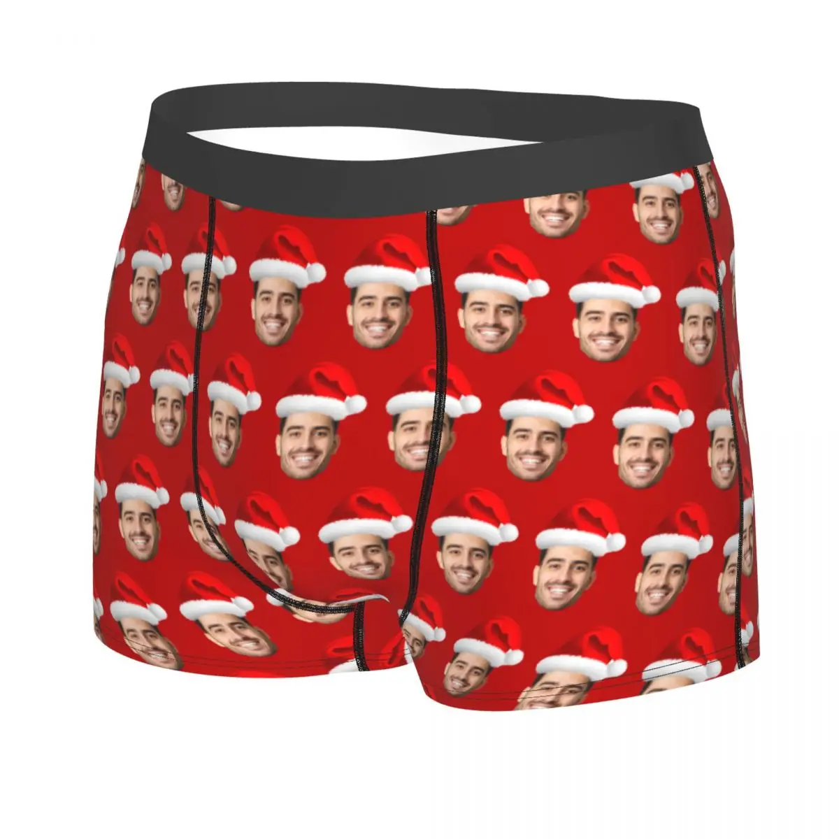 Men Personalized Face Photo Custom Christmas Gifts Boxer Briefs Shorts Panties Soft Underwear Homme Sexy Long Underpants
