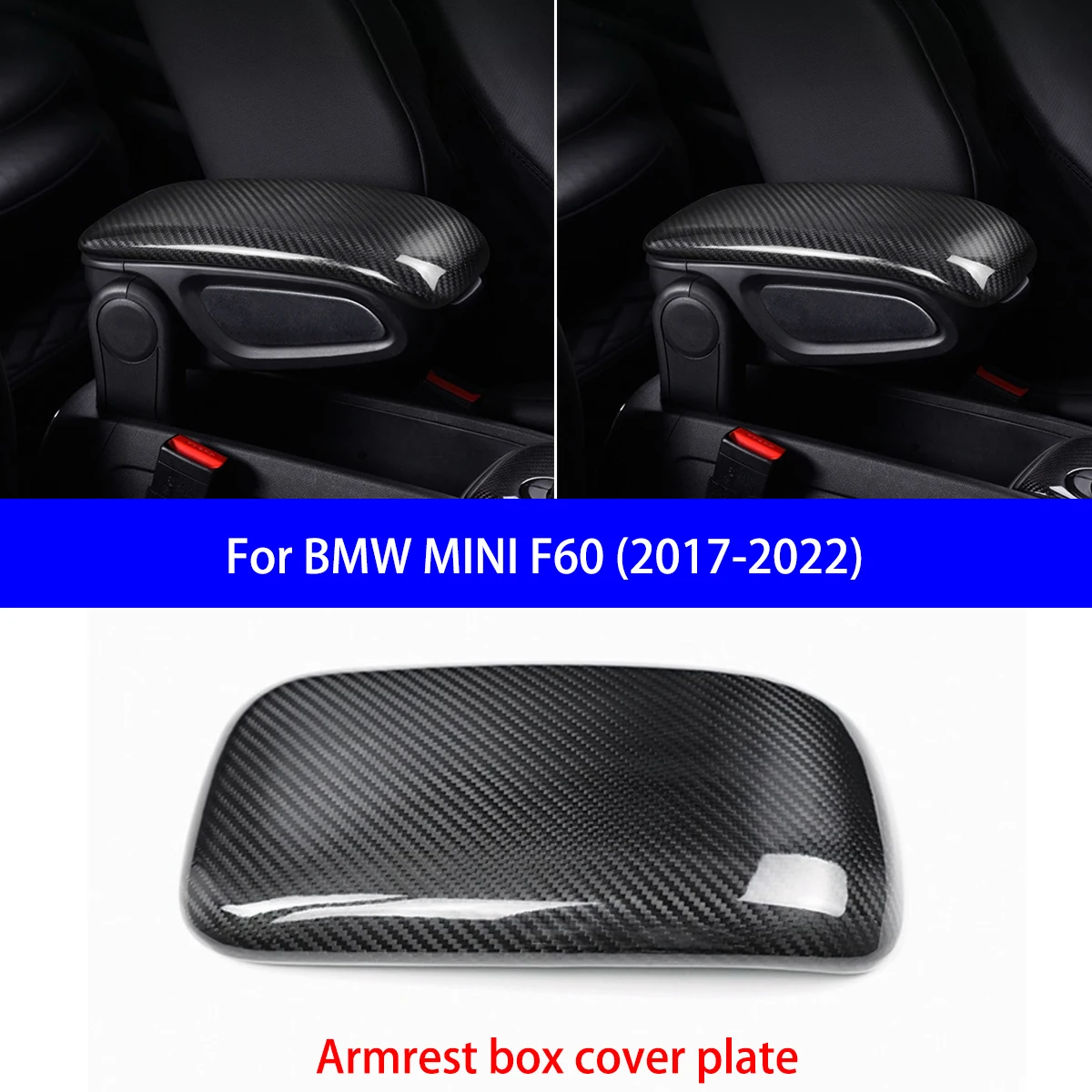 لسيارات BMW MINI R Series R55/56/57/58/59/F55/56/60 لوحة أدوات من ألياف الكربون الجافة/صندوق مسند الذراع/إطار مفتاح النافذة الأجزاء الداخلية #5