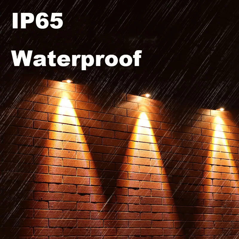 LED Solar Light Outdoor Waterproof Wall Light Garden Washing Wall Lighting Solar Power Fence Terrace Stair Solar Sconce Lamp