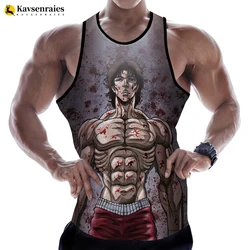2023 Fashion Summer Baki Hanma Tank Tops Men Sleeveless Spring Summer Harajuku Streetwear Personality 3D Printed Beach Tops Tees