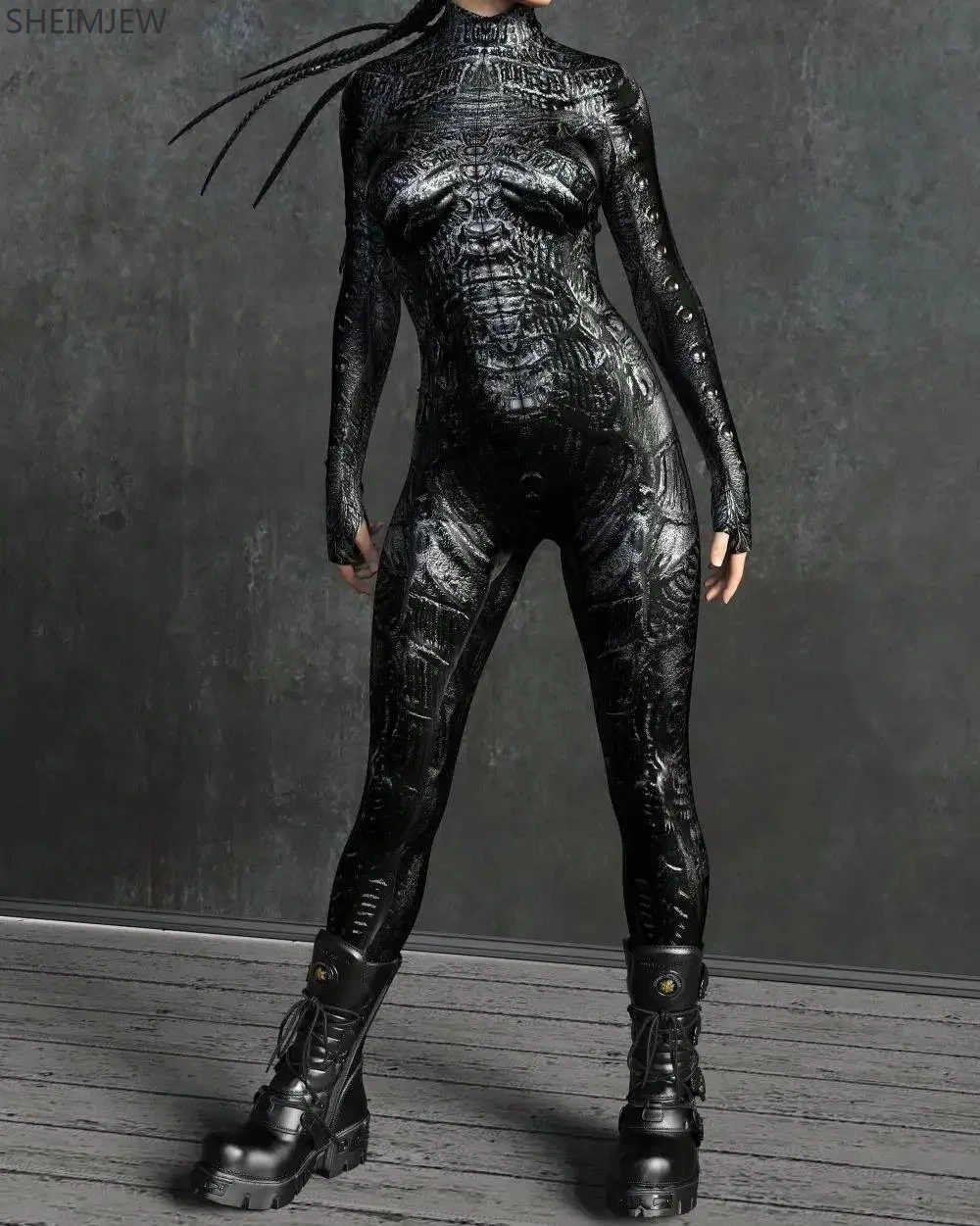 Kobiety seksowna zbroja kombinezon z nadrukiem 3D Halloween Christmas Party Cosplay Zentai garnitur karnawałowe wakacje pokazujące body Steampunk