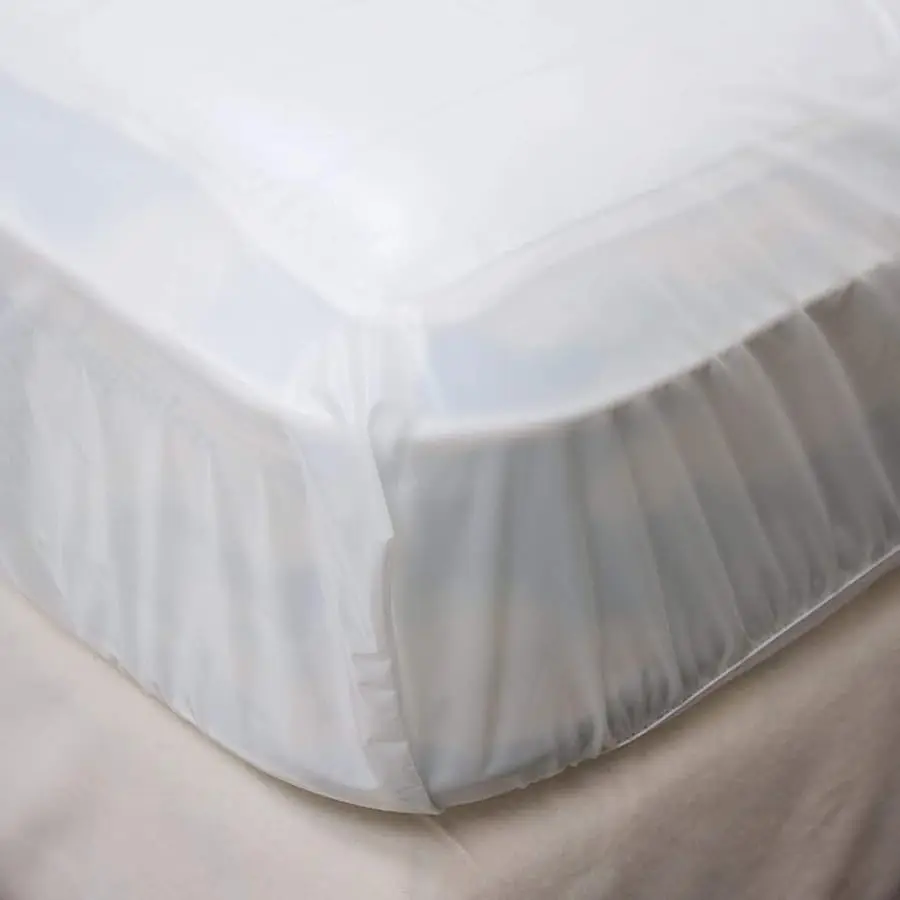 

4Gauge inyl Plastic Mattress Protector Fitted Sheet Style Waterproof Mattress Co er Breathable and Spill Protection Fits a Matt
