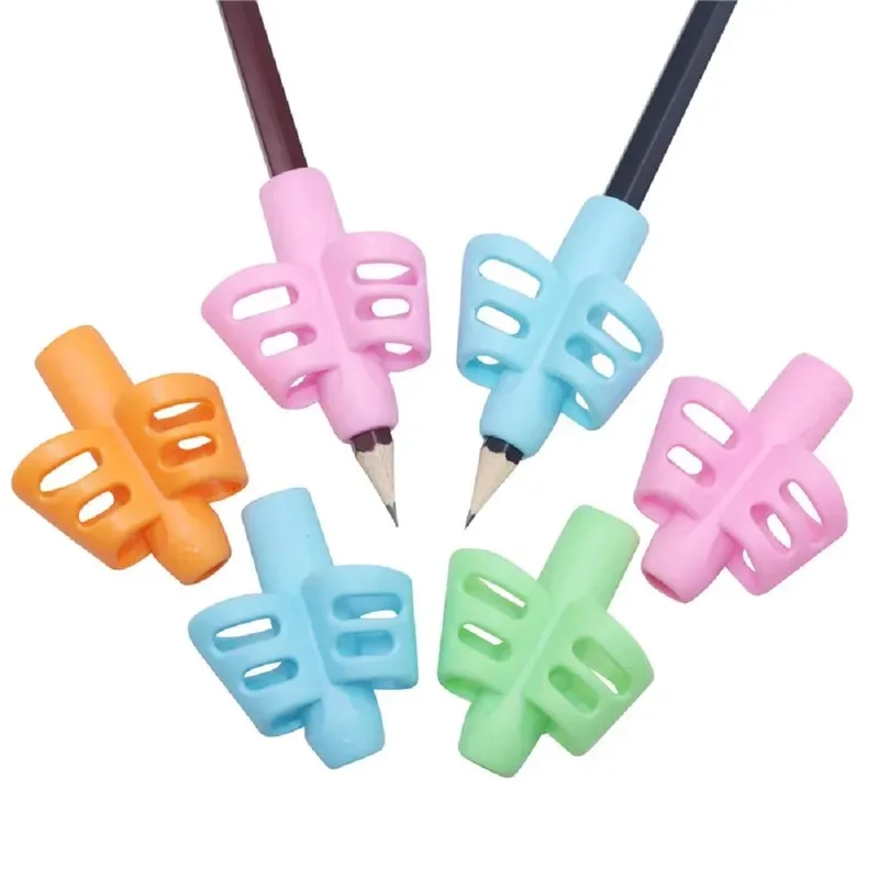 2-12Pcs Children Writing Pencil Pen Holder Student Learning Practice Silicone Pencil Grips For Handwriting Posture Correction