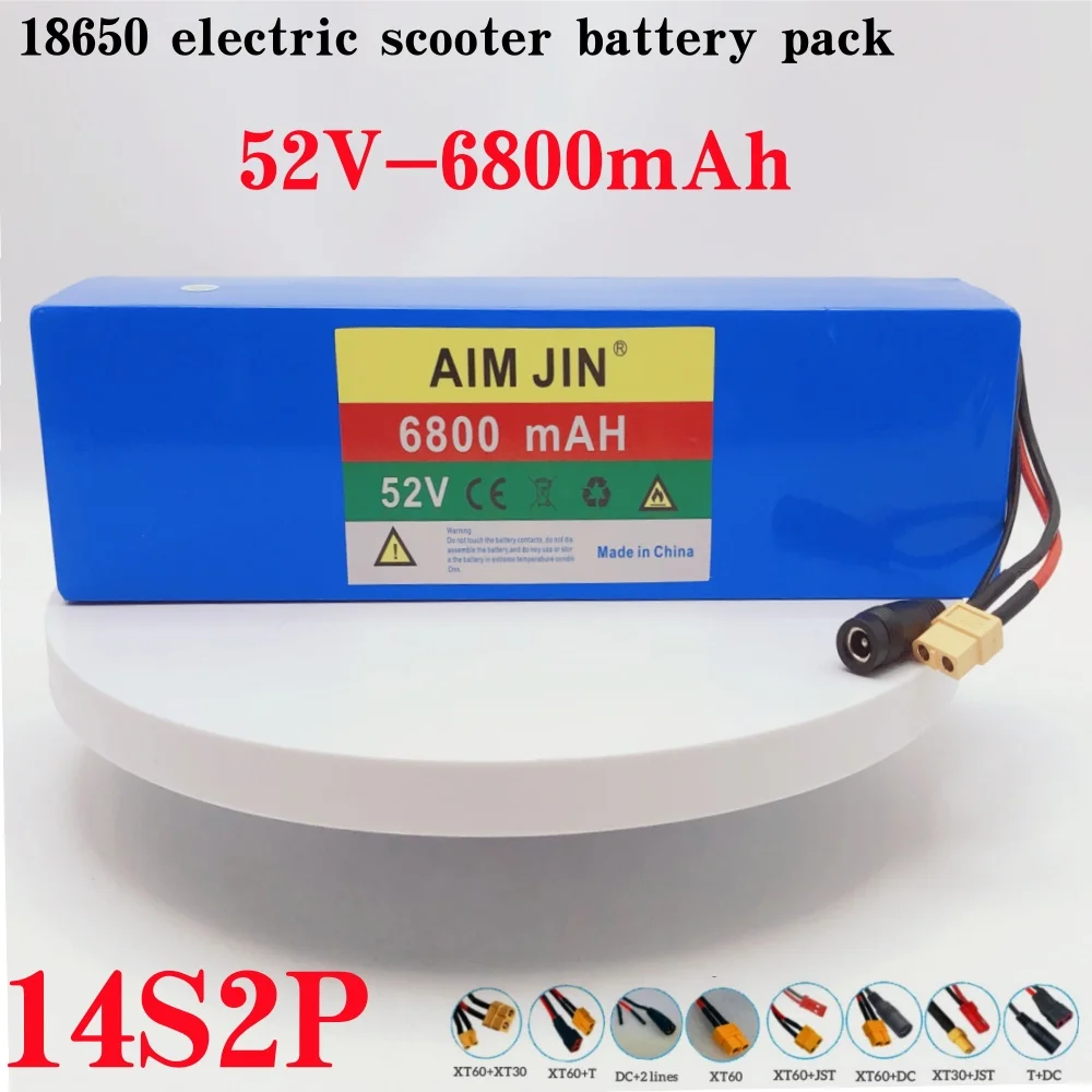 

52V 6.8ah lithium 14S2P battery pack built-in BMS