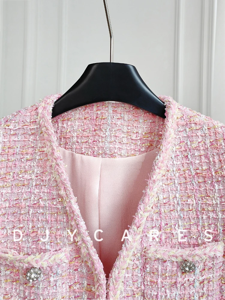 New Fashionable pink exquisite V-neck jacket top big  size