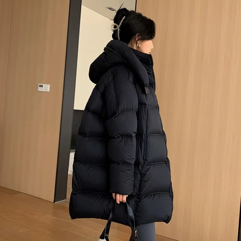 Winter Jackets Woman 2024 Puffer Coats Windproof Thickened Warm Hooded Parka Simple Casual Loose Fashion Coats Down