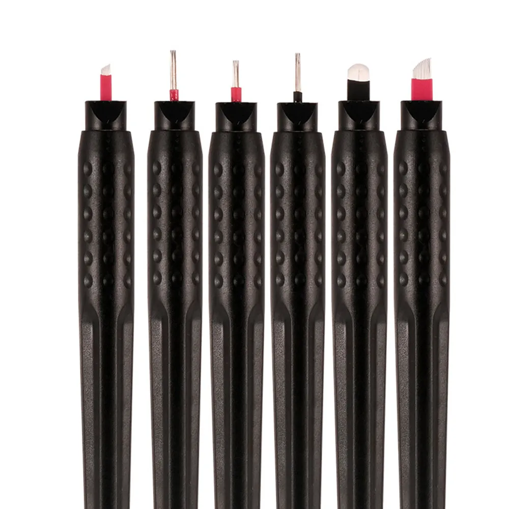 

10pcs Black Disposable Microblading Pen with Pigment Sponge Eyebrow Lips Manual Hand Tool spermanent Makeup Tattoo Manual pen