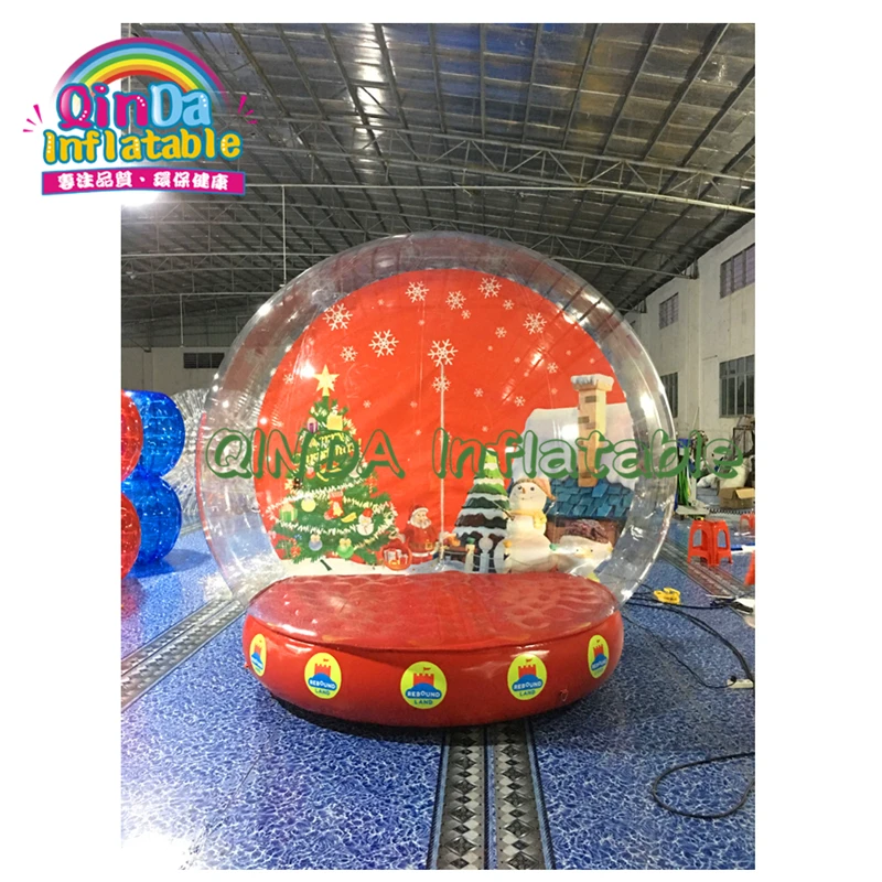 Transparent Human Size Snow Ball Globe PVC Christmas Bubble Ball Giant Inflatable Snow Globe For Christmas