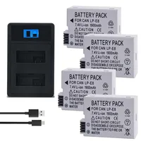 1900mah 7.4V LP-E8 LP E8 Batteries LED Dual Charger set for Canon EOS 550D 600D 650D 700D X4 X5 X6i X7i battery