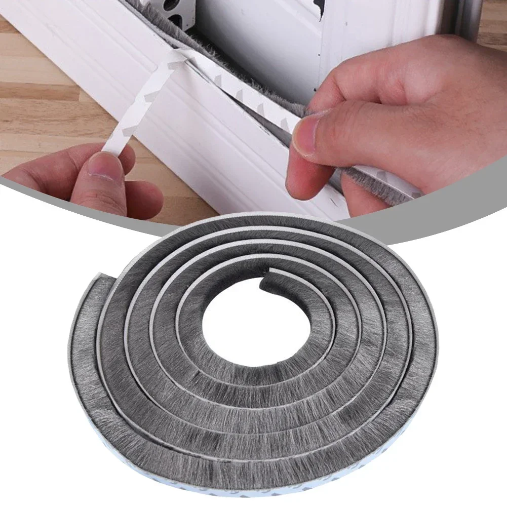 1Pc Weather Stripping Door Seal Brush Strip For Sliding Sash/Doors Frame Side Brush Tape 7*8mm For Home Decoration Accessories