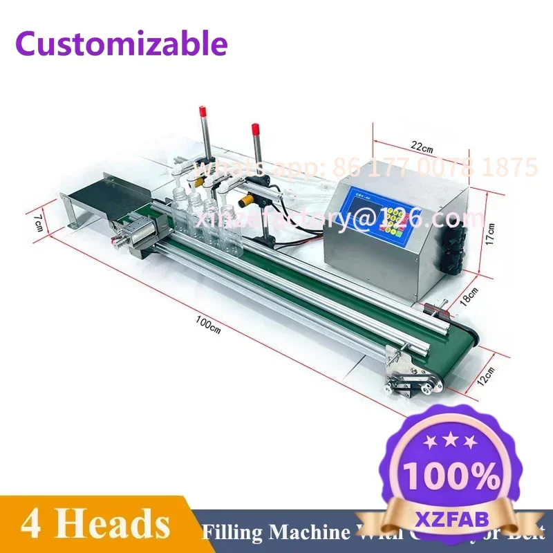 Automatic Peristaltic Pump Small Liquid Filling Machine Four Line Conveyor Belt Filling Machine 4*3200ml/Min Closed Loop Versio