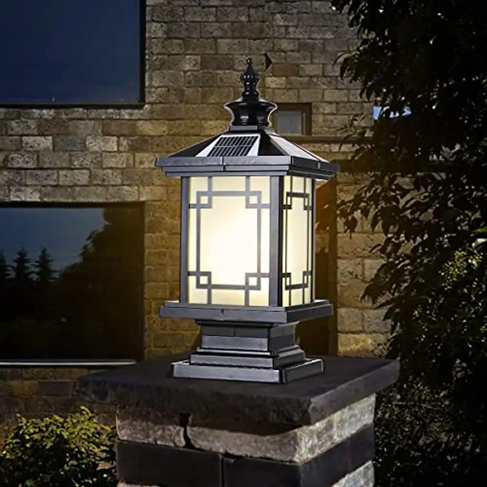 

Aluminum Solar Post Light Remote Control IP65 Waterproof Outdoor Pillar Lamp Column 3000K-4000K-6000K Dimmable LED Fence Cap