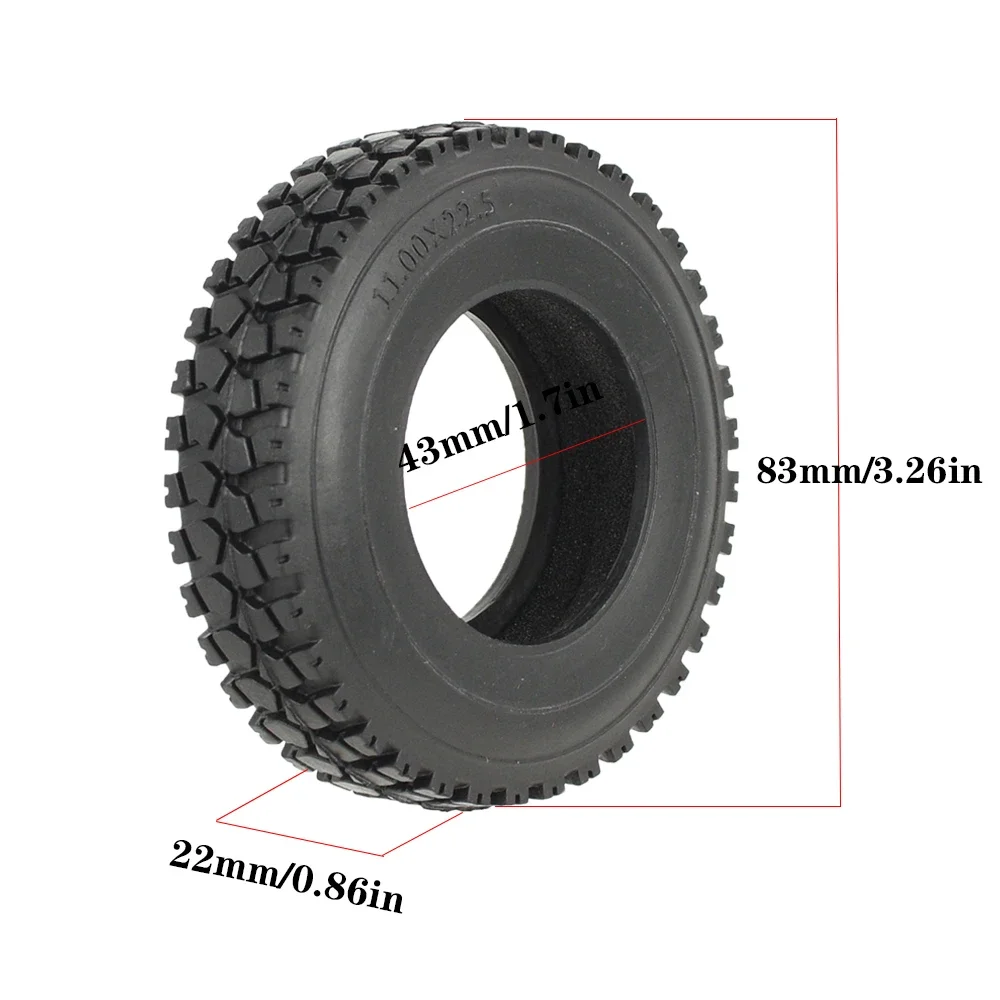 Simulation Rubber Black Tire for 1/14 Tamiya RC Truck Car Scania 770S 6X4 56368 8X4 56371 Diy Parts Toys