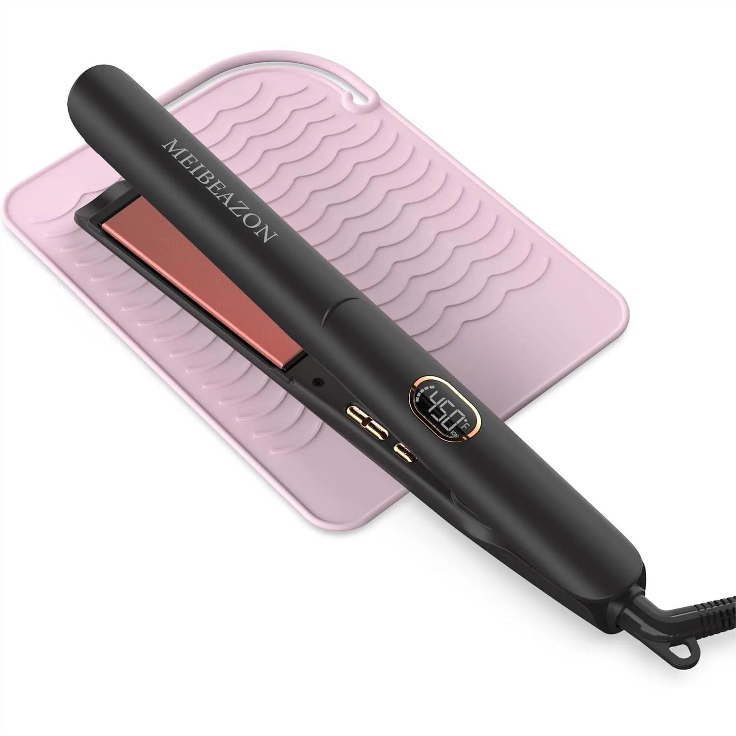

2 in 1 Flat Iron Hair Straightener and Curler, Professional 3D Floating Ceramic Plates with Dual Voltage & Negative Ions for