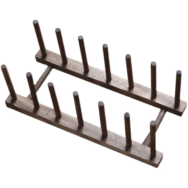 

Plate Storage Rack, Black Walnut Dining Plate Rack, Kitchen Chopping Board, Drainage Rack