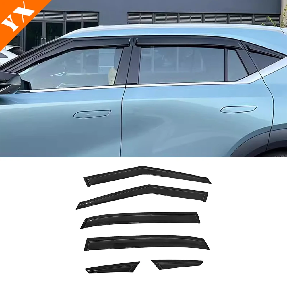 For Trumpchi GAC EMKOO 2023-2024 Auto Chrome Trim Car Window Sun Shade Anti Rain Decoration Protector Sticker Cover Garnish