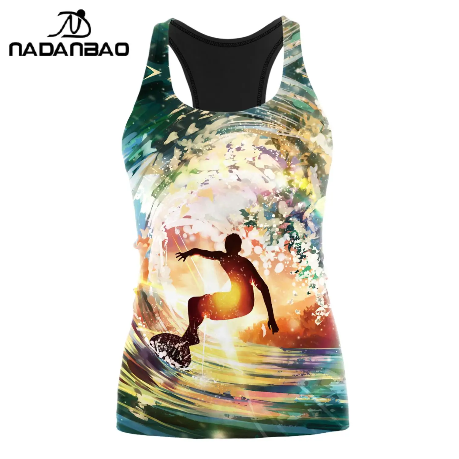 Summer Women Yoga Tops Cat 3D Print Sport Vest Hollow Out Sleeveless Shirts Girl Gym Fitness Tank Top Slim Running Female