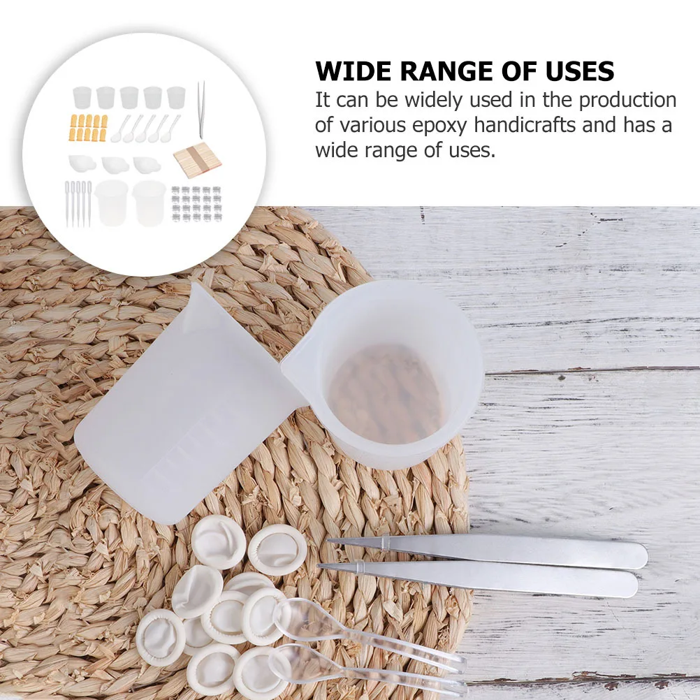 

101Pcs DIY Epoxy Kit Plastic Wood Tools Stirring Rod Cup Tweezers Set for Handmade Craft Gift Making DIY Epoxy Tools