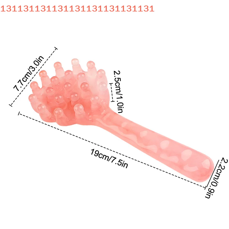 Peine de masaje de mango largo, masajeador de cabeza de resina, raspado meridiano, masaje del cuero cabelludo, acupuntura, Spa, herramienta de terapia de salud corporal para el hogar