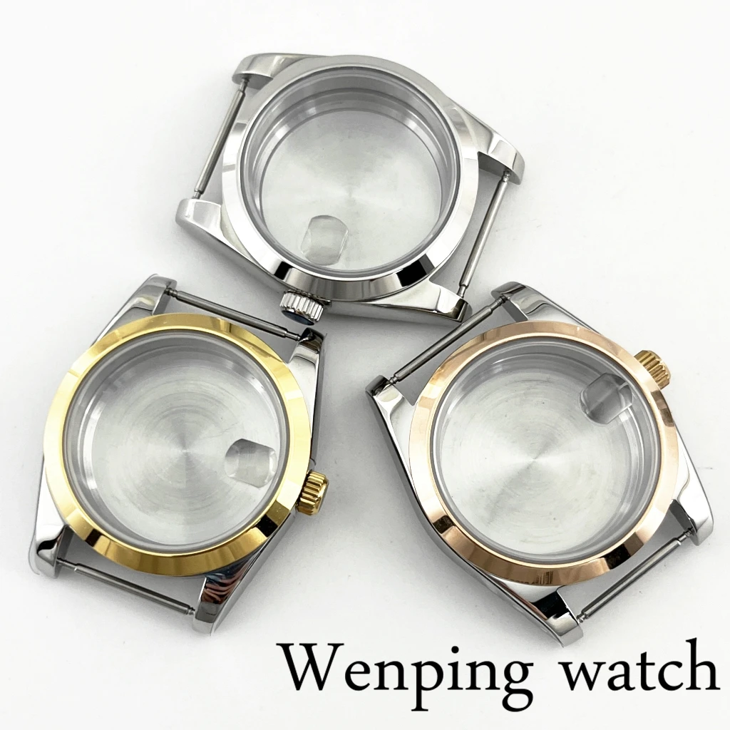 36mm/39mm Black/Silver/Gold/Rose Gold Sapphire Glass Sleek Watch Case Fit NH35 NH36 ETA2824 2836 PT5000 Miyota82 Series Movement