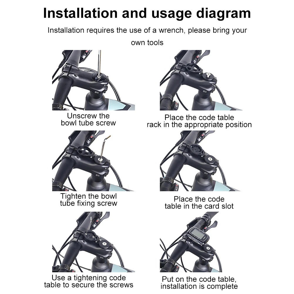 Supporto per tachimetro cronometro Supporto per computer da bicicletta regolabile Supporto per attacco manubrio per computer da bicicletta per Garmin Bryton Wahoo