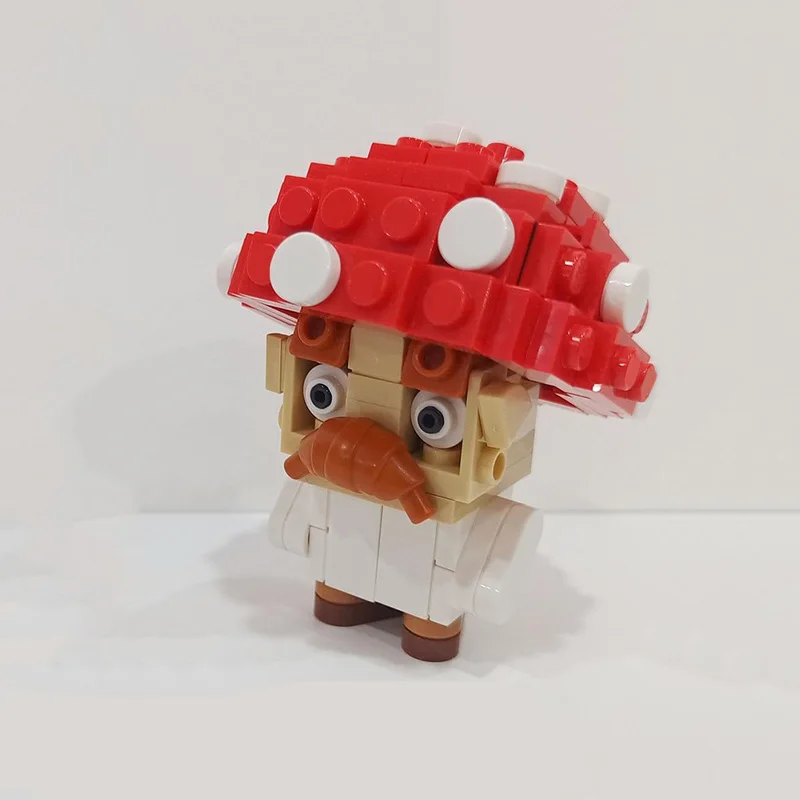 92 PCS Brickheadz Style Mushroom Man MOC Customize Modular Building Block Design Brick Creative Design DIY Holiday Toy Gifts
