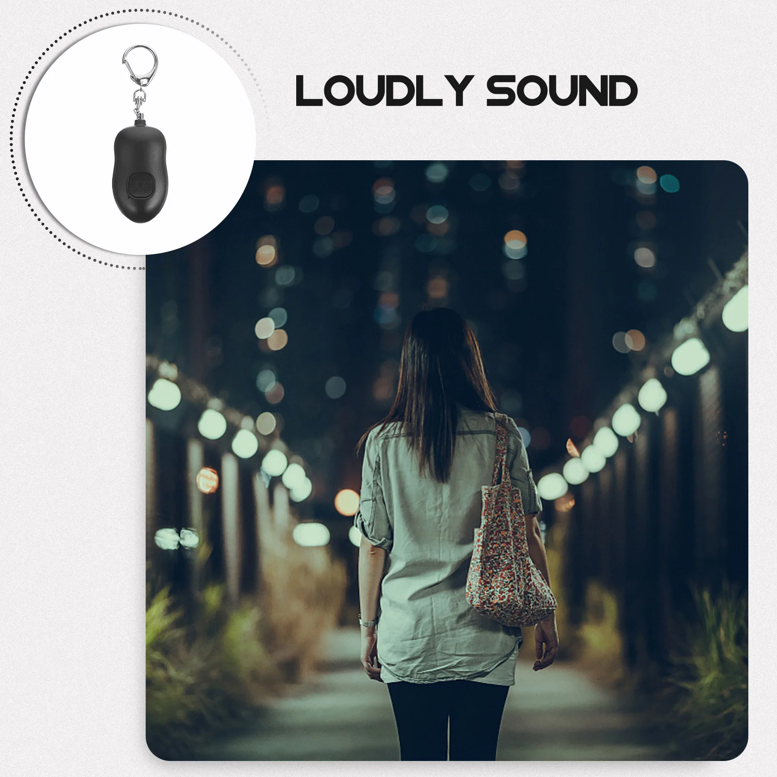 1Pcs Anti Wolf Flashlight Personal Safety Alarm for Women Emergency Sound Device Alarm Self Defence Device Tool